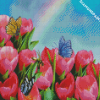 Pink Tulips And Butterflies diamond painting