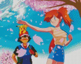 Pokemon Misty And Ash diamond painting