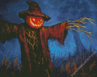 Pumpkin Head Scarecrow diamond painting