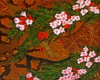 Python Snake And Flowers diamond painting