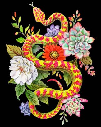 Python Snake And Succulent diamond painting