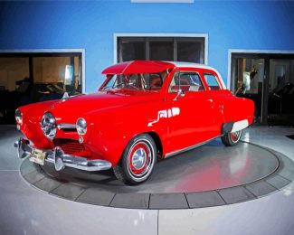 Red Studebaker Car diamond painting