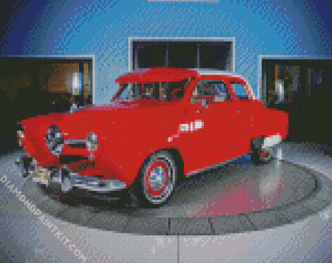 Red Studebaker Car diamond painting