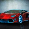 Red Lamborgini diamond painting