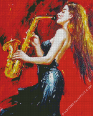 Saxophone Lady Art diamond painting