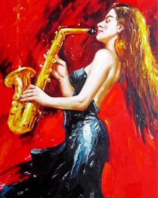 Saxophone Lady Art diamond painting