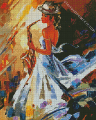 Saxophone Lady diamond painting