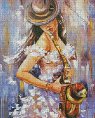 Saxophone Woman diamond painting