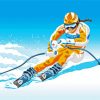 Skier Illustration Art diamond painting