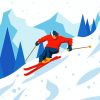 Skier Illustration diamond painting