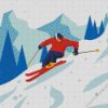 Skier Illustration diamond painting