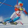 Skier Illustration Art diamond painting