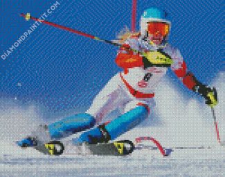 Skier Illustration Art diamond painting