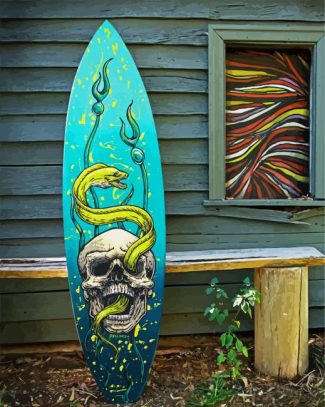 Skull Surfboard diamond painting