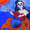 Skull Mermaid Playing Ukulele diamond painting