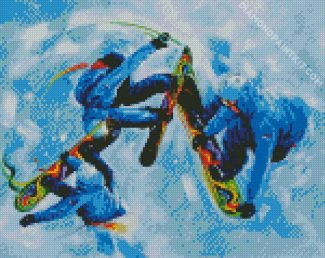 Snow Skateboarders diamond painting