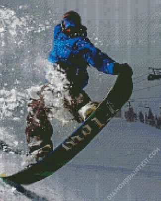 Snowboarding diamond painting