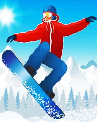 Snowboarding Illustration diamond painting