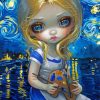 Starry Night Strangeling Girl diamond painting