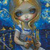 Starry Night Strangeling Girl diamond painting