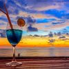 Sunset Beach With Drink diamond painting