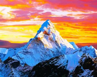 Sunset In Annapurna Mountains diamond painting