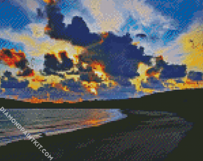 Sunset In Alderney Beach diamond painting