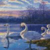 Swans On Lake diamond painting