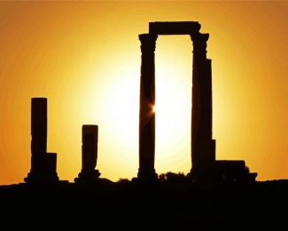 Temple Of Hercules Amman Silhouette diamond painting