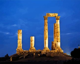 Temple Of Hercules Amman At Night diamond painting