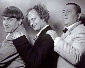 The Three Stooges Black And White diamond painting