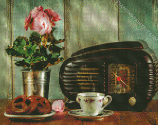 Vintage Coffee And Radio diamond painting