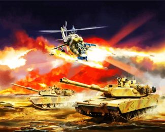 War Scene diamond painting