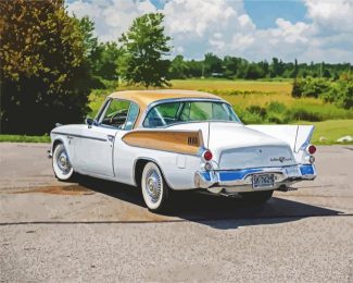 White Studebaker Car diamond painting