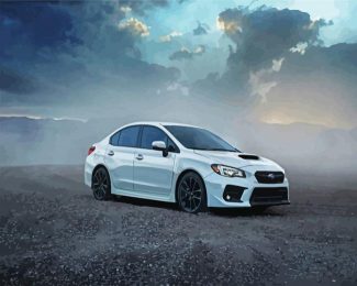 White Subaru WRX diamond painting