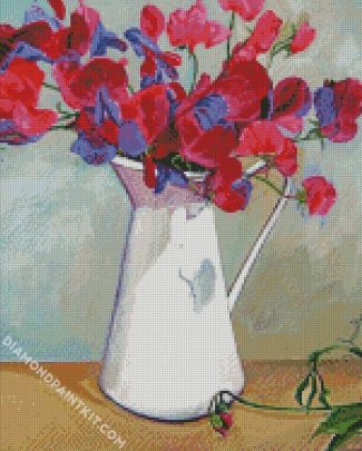 White Sweet Pea diamond painting