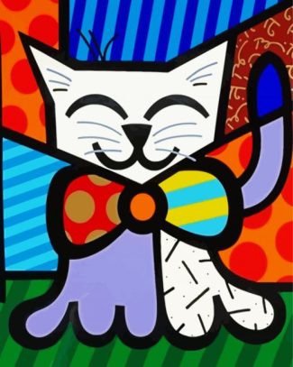 White Cat diamond painting