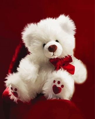 White Teddy Bear diamond painting