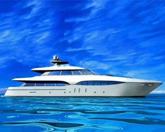 White Yacht diamond painting