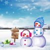 Winter Snowman diamond painting