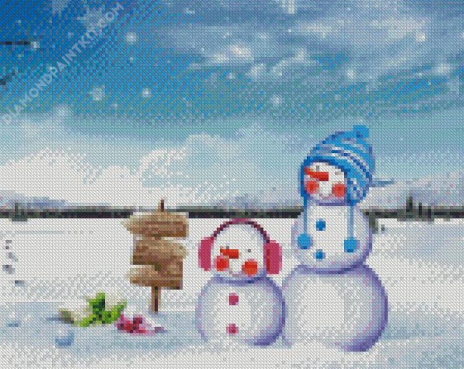 Winter Snowman diamond painting