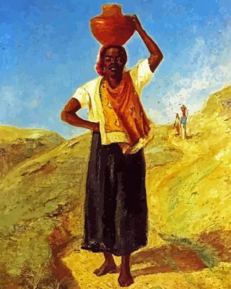 Woman Carrying Pitcher On Her head diamond painting