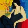 Woman Wearing Black Dress By Tarkay diamond painting