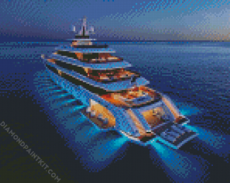 Yacht At Night diamond painting