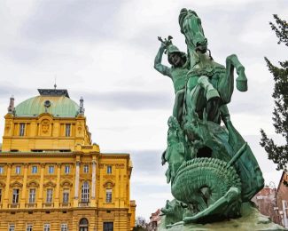 Zagreb Statue diamond painting