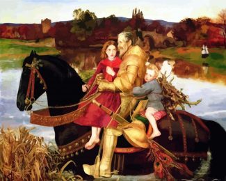 A Dream Of The Past Sir Isumbras At The Ford By John Everett Millais diamond painting