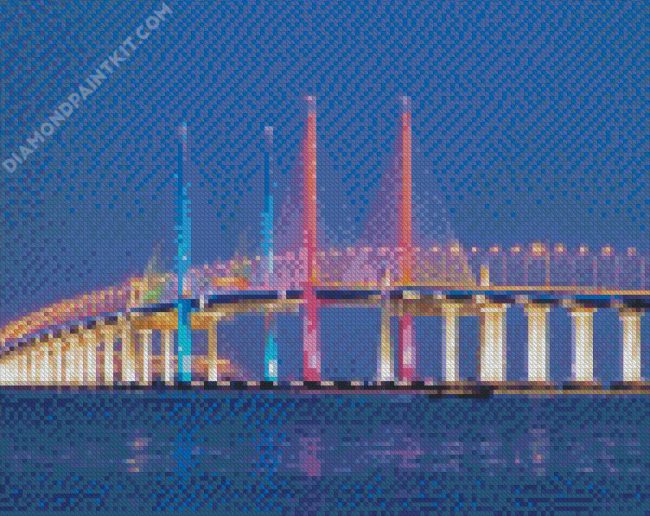 Penang Bridge Malaysia diamond painting