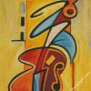 Abstract Upright Bass diamond painting