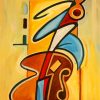 Abstract Upright Bass diamond painting