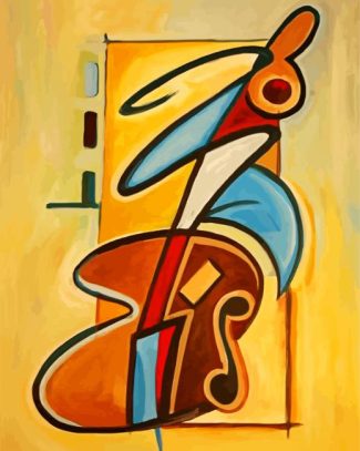 Abstract Upright Bass diamond painting